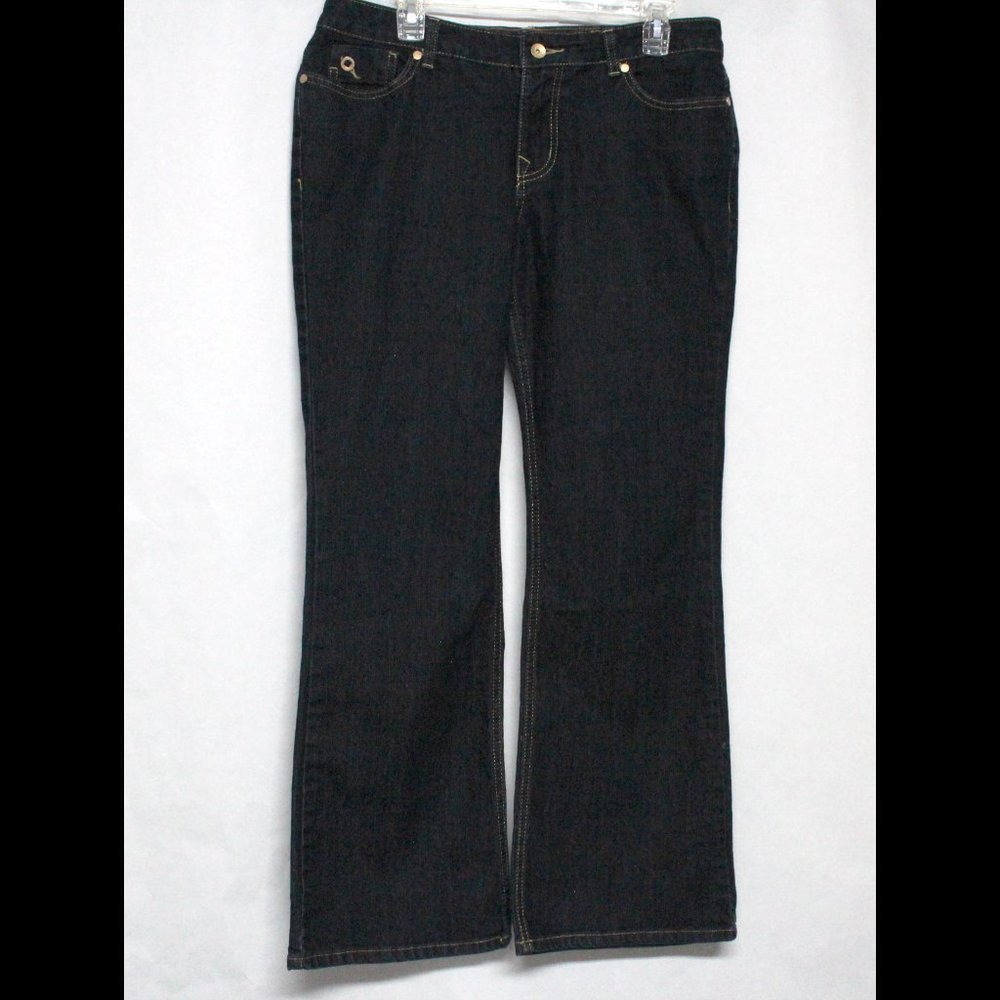 Junior Women's Size 13 Dark Wash Blue Denim Embellished Back Pockets GLO Jeans
